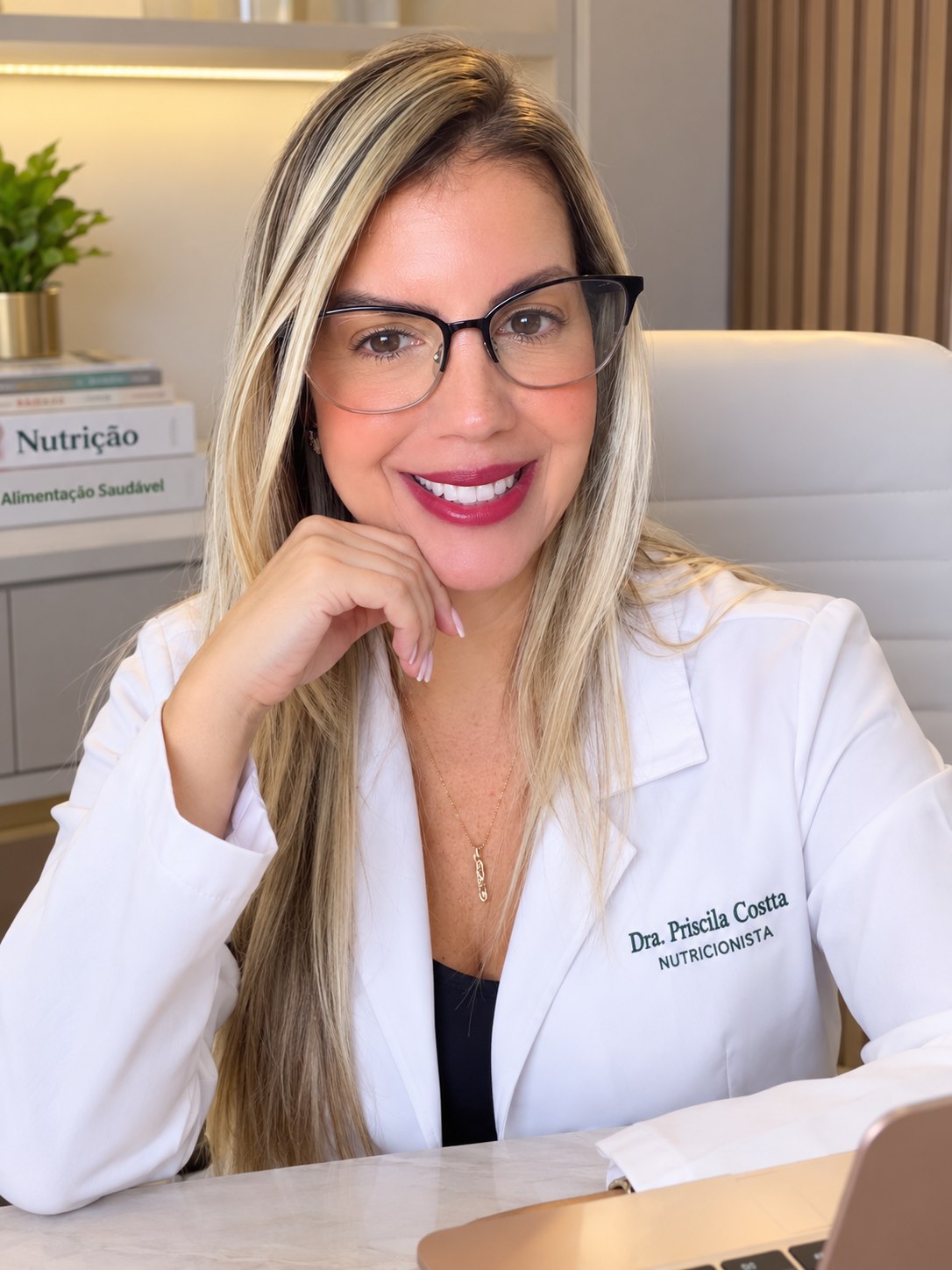 Dra. Priscila Costa Affonso, nutricionista, no consultório da Clínica Médica NeuroCare